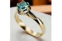 Ring Emerald 14K Yellow gold Vintage craft vrc122y